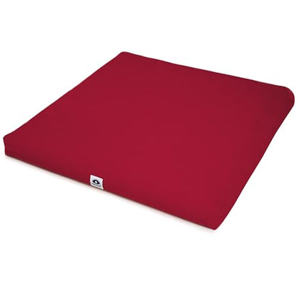 Zabuton, Eclipse line, Buckwheat Filled Meditation Cushion, 23" x 23" - color: Burgundy