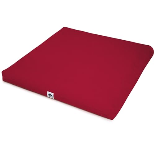 Zabuton, Eclipse line, Buckwheat Filled Meditation Cushion, 23" x 23" - color: Burgundy
