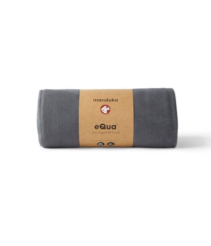 Manduka eQua Hot Yoga Mat Towel - 71" | Rapid Moisture Activated Grip | Ultra Soft Microfiber | Quick Dry | Lightweight, Travel Friendly Mat Layer | 71 x 24 inches | Thunder - color: Thunder, size: 71" x 24"