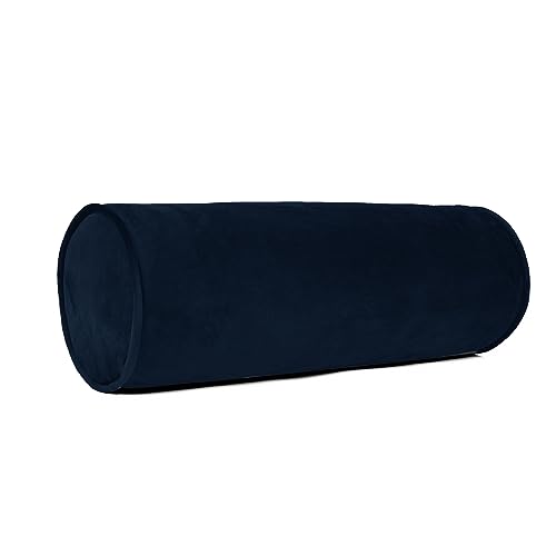 Sherry Kline Velvet Neck Bolster Pillows Set of 2, Plush Velvet Decorative Cylinder Throw Pillows for Couch, Sofa & Bed, Round Accent Pillow, Back & Neck Support, Ocean Blue, 18" x 6" - color: Ocean Blue