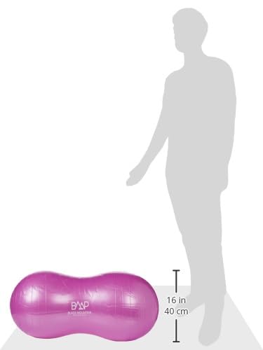 Black Mountain Products Exercise Stability Yoga Peanut Ball, Foot Pump, Ball Plug, Plug Puller, 2000 Lbs Static Weight Capacity Antiburst - color: Purple