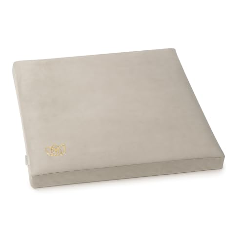 Florensi Meditation Cushion Velvet Floor Pillow with Buckwheat Fill - color: Grey Cushion