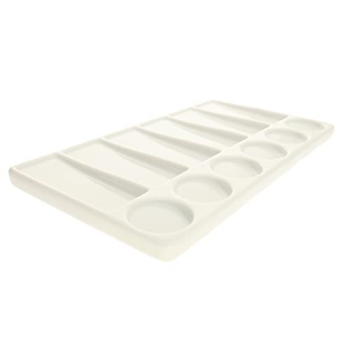 The Beadsmith Ceramic Mixing Palette – Rectangle Design Paint Holder – Arts and Crafts Accessories Organizer – 7.7' x 4.3' x .4” – 12 Compartments, (4 Palettes) - size: 7.7" x 4.3" x 0.4"