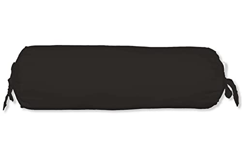 Bolster removable cover cotton (Black, 6" x 16" (15cm x 40 cm)) - color: Black, size: 6" x 16"