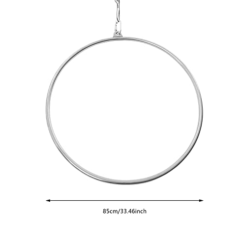 Complete Aerial Hoop Kit - 85cm/90cm Professional Lyra Hoop Set - Single Point Hoops - Circus Aerial Ring Kit - Maximum Load: 115 kg/253 lb - color: 85cm/33.46”