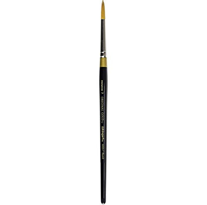 KINGART 9000-7 Taklon Round Original Premium Artist Brush, Size 7, Black/Gold - size: 7