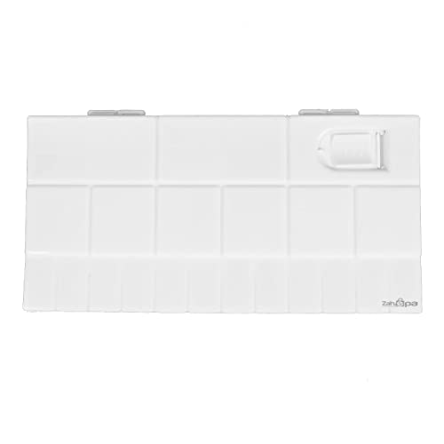 Zahepa Large Paint Palette Box with Lid, 24 Wells, Watercolor Mixing Tray | Foldable Travel-Friendly Design With Thumb Hole And Secure Locking Latch For Acrylic Mediums, Students, And Classrooms - style: Rectangle - 41 Compartments