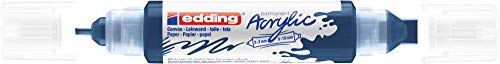 edding 5400 Acrylic 3D Double Liner - Dark-Blue - 1 Acrylic Colour Tube - 2 nozzles 2-3,5-10mm - Acrylic Paints for Canvas, Painting Boards and Wood - Waterproof acrylics in Artist-Quality Colours - color: Elegant Midnight Mat