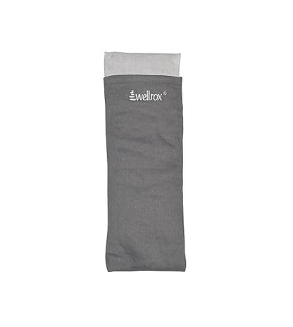 Wellrox Weighted Eye Pillow - Flaxseeds & Lavender Eye Pillow Weighted for Restorative Yoga, Meditation & Stress Relief | Microwave Heating Pad & Cool Compress for Sinus Relief (Grey, Unscented) - color: Cool Grey