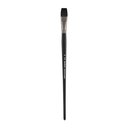 Black Swan Synthetic Red Sable Flat Paint Brushes - Flat Size # 20 - Professional Quality Long Handle Paint Brushes for Oil, Heavy Body Media and Acrylic - Artists of All Levels - size: Size 18