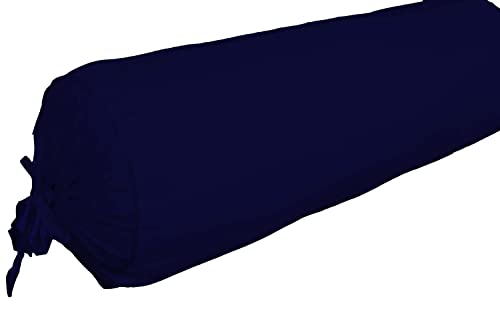 Saffron Bolster Removable Cover Cotton (Navy Blue, 6" x 16" (15cm x 40 cm)) - size: 16" x 6" (Pack of 1)