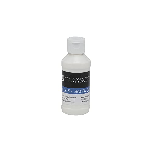 New York Central Acrylic Mediums - Non-Cracking Professional Grade Paint Medium for Heavy Body Paint, Collage, Mixed Media, Photo Transfers & More! - [Gloss - 4 oz] - color: Gloss, size: 4 oz