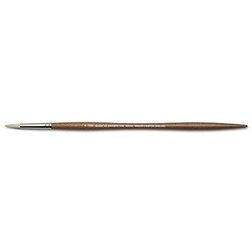 Winsor & Newton Artists' Oil Synthetic Brush, Round #4 | Synthetic Flagged Bristles, Excellent Color Carrying Capacity, Handmade in England, For Oil Paint - style: Round #4