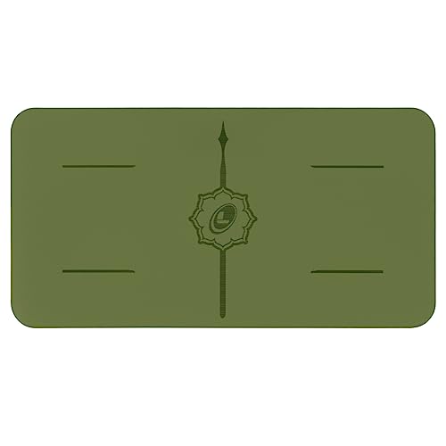 Liforme Yoga Pad - Revolutionary Alignment System, Advanced Non-Slip Grip | Eco-friendly, Non-Toxic, Sweat-Resistant, 4.2mm thick pad for knee, elbow and hand support during Yoga, Free Yoga Bag - color: Olive