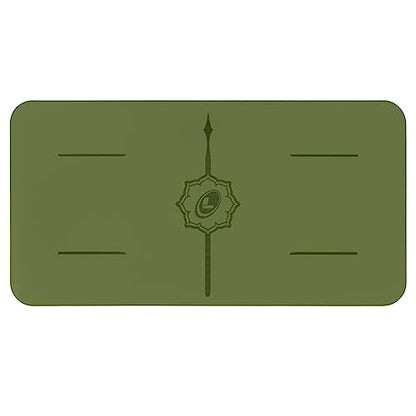 Liforme Yoga Pad - Revolutionary Alignment System, Advanced Non-Slip Grip | Eco-friendly, Non-Toxic, Sweat-Resistant, 4.2mm thick pad for knee, elbow and hand support during Yoga, Free Yoga Bag - color: Olive