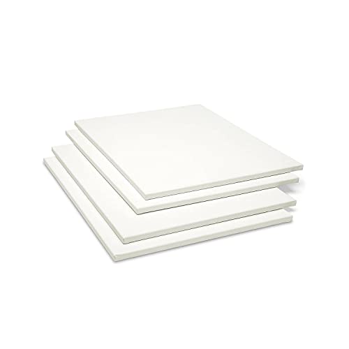 KINGART Stretched White Canvas Set – Rectangle, 18x24 Inch, 4-Pack – 100% Cotton, Triple Gesso Primed – 5/8" Profile Back-Stapled Artist Boards for Acrylic, Oil, Pouring, & Mixed Media Painting - size: 18" x 24"