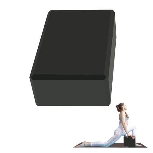 Yoga Block - Unsupported Latex Eva foam - Soft non slip surface with bevel for yoga, pilates, meditation - Yoga accessories for stability, balance and deep stretching - color: black