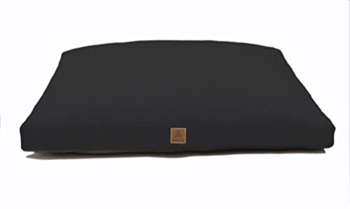 Zabuton Meditation Mat (36"×28"×2") Luxurious Meditation Cushion for Kneeling Sitting Large Floor Pillow Zafu/Bench-Washable Cotton Cover 100% Organic Cotton Filling (Black) - color: Black
