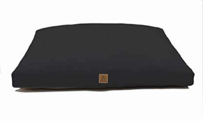 Zabuton Meditation Mat (36"×28"×2") Luxurious Meditation Cushion for Kneeling Sitting Large Floor Pillow Zafu/Bench-Washable Cotton Cover 100% Organic Cotton Filling (Black) - color: Black