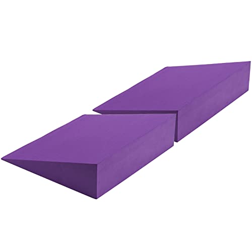 DEAYOU 2 Pack Yoga Foam Wedge, 13" EVA Foam Calf Stretch Slant Board for Lower Leg Strength Improve, Squat Wedge Incline Block for Workout, Exercise, Foot Heel Stretcher, Wrist Back Support (Purple)