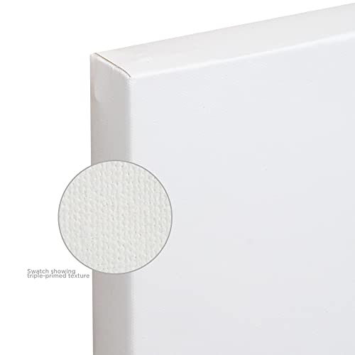 Creative Mark The Edge Deluxe Cotton 1-1/2" Deep Stretched Canvas for Painting, 40x40 Pack of 3, 14oz. Primed Weight, Universal Archival Priming, Medium Tooth, Hand-Stretched Canvas for Painters