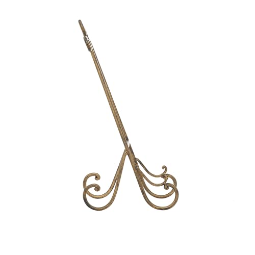 Deco 79 Metal Display Easel Scroll Tabletop Easel, Display Stand 7" x 10" x 19", Gold - color: Gold, size: CONVENIENTLY SIZED