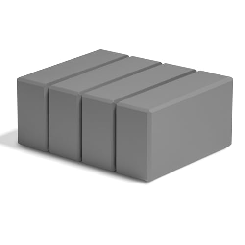 Yoga Blocks, Non Slip Yoga Bricks, Portable & Lightweight - color: 4 Pack-Grey-9x6x3in, size: 9x6x3 IN