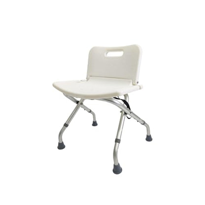 Yellow Ladybug Foldable Shower Chair - Adjustable Height Bath Stool with Non Slip Rubber Feet, Lightweight for Seniors & Mobility Support.
