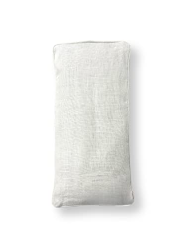 Sacksy Thyme Organic Linen Eye Pillow - Lavender & Flaxseed for Relaxation, Yoga, Stress Relief - Microwavable Heating Pad & Cool Compress - Made in USA - Gifts for Meditation - color: Natural (Unscented)