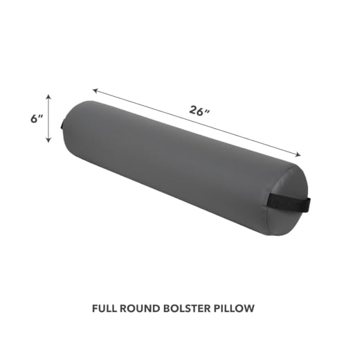 ForPro Full Round Bolster Pillow, Cool Grey, Oil and Stain-Resistant, for Massage and Yoga, 6” R x 26” L - color: Cool Grey, size: Full Round