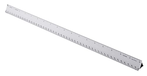 Alumicolor Architect Triangular Hollow Drafting Scale, Aluminum, 18 inches, Silver (3040-1)