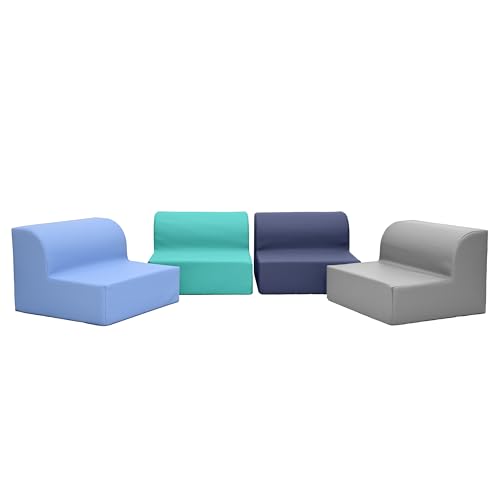 Children's Factory Flexible Seating Classroom Set, Tranquility | Easy to Clean Water-Resistant Vegan Leather Kids Chair, High Density Foam Toddler Chair for Preschool, Daycare, or Playrooms - color: Tranquility