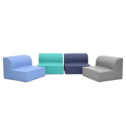 Children's Factory Flexible Seating Classroom Set, Tranquility | Easy to Clean Water-Resistant Vegan Leather Kids Chair, High Density Foam Toddler Chair for Preschool, Daycare, or Playrooms - color: Tranquility