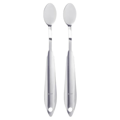 HARFINGTON 2pcs Palette Knife Painting Tool 7.09" Stainless Steel Round Spatula Painting Pallet Knives with Hole Design for Acrylic Canvas, Silver