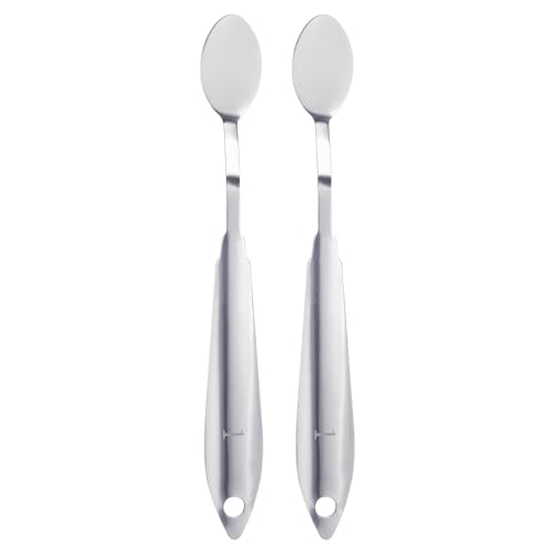 HARFINGTON 2pcs Palette Knife Painting Tool 7.09" Stainless Steel Round Spatula Painting Pallet Knives with Hole Design for Acrylic Canvas, Silver