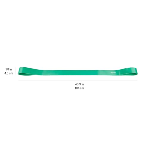 Amazon Basics Resistance Pull Up Band for Pull Up Assistance, Muscle Training, Body Stretching and Home Workouts, 1-3/4 Inches, 50 to 125 Pounds, Green