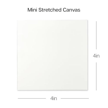 KINGART 836-8 Stretched White Canvas for Painting, 4 x 4 Inch, Pack of 8 | 100% Cotton, Gesso Primed, 5/8" Stretcher Bars, Ready to Paint - size: 4 x 4 Inch