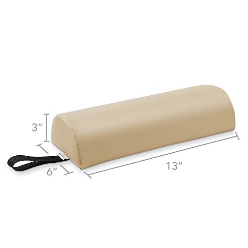 Saloniture Half Round Neck Massage Table Bolster Pillow Pad - 13 x 6 x 3 Inch - Cream - color: Cream