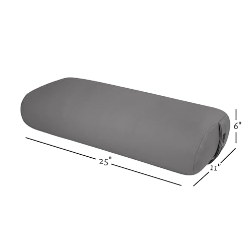Hugger Mugger Standard Yoga Bolster - Firm, Supportive, Handmade, Durable - color: EZ Clean Charcoal