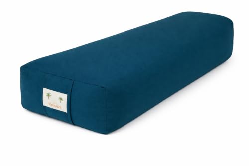 Kakaos Small Rectangual Yoga Bolster | Cotton Cover - color: Aqua