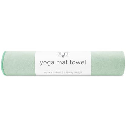 S&T INC. Aura Microfiber Yoga Mat Towel, 26.5" x 72", Green - color: Sage Green