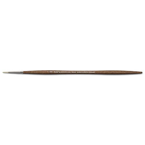 Winsor & Newton Artists' Oil Synthetic Brush, Round #1 | Synthetic Flagged Bristles, Excellent Color Carrying Capacity, Handmade in England, For Oil Paint - style: Round #1
