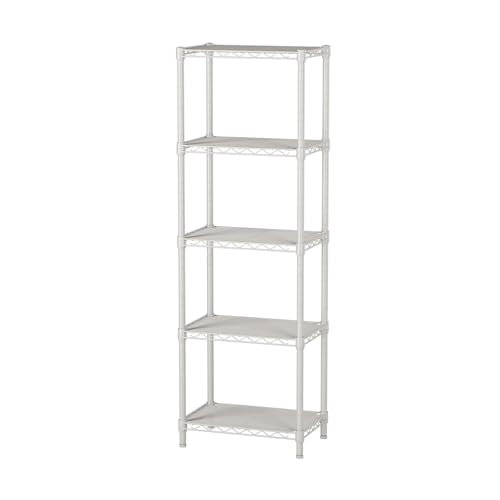 Golpart 5Tier Adjustable Storage Shelves Metal Wire Shelving Standing Shelf - color: White, size: 5-tier-10"Dx16"Wx55"H