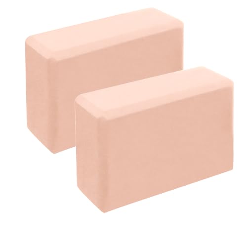 Leikefitness Yoga Blocks 2 Pack,Lightweight-High Density Eva Foam Soft Non-Slip for Yoga, Pilates, Meditation 9"×6"×3" - color: Pink
