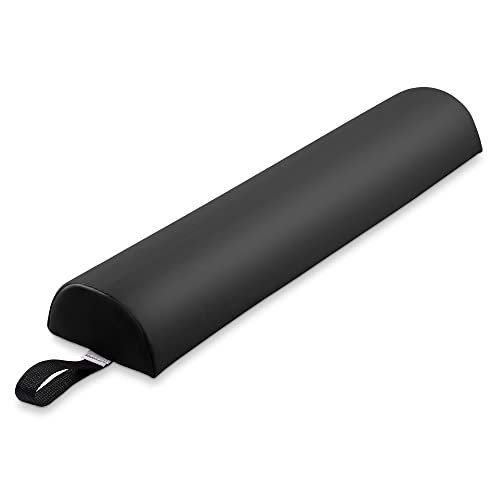 Saloniture Half Round Massage Table Bolster Pillow Pad - 26 x 6 x 3 Inch - Black - color: Black