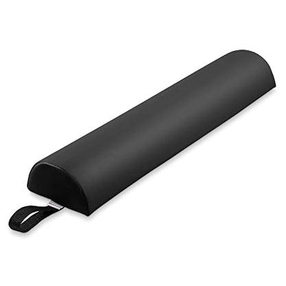 Saloniture Half Round Massage Table Bolster Pillow Pad - 26 x 6 x 3 Inch - Black - color: Black