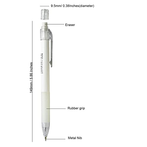 Mechanical Pencil Set 4PCS 0.5 Mechanical Pencils 100 HB Lead 3 Erasers for Students