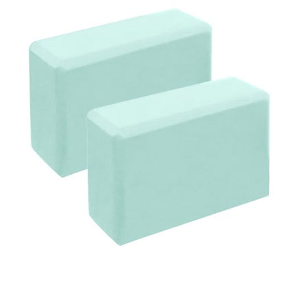 Leikefitness Yoga Blocks 2 Pack,Lightweight-High Density Eva Foam Soft Non-Slip for Yoga, Pilates, Meditation 9"×6"×3" - color: Green