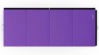 BalanceFrom 10x4 Feet 4-Panel Folding Gymnastics Mat – 2-Inch Thick Pad with Vinyl Surface and Carrying Handles for Tumbling, Yoga, Pilates, Home Workouts, and Martial Arts - color: Purple