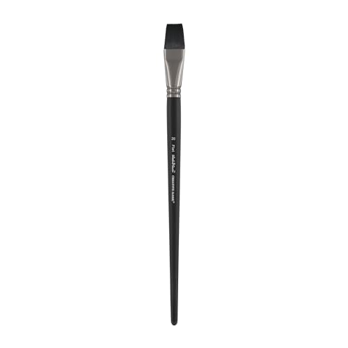 Black Swan Synthetic Red Sable Flat Paint Brushes - Flat Size # 22 - Professional Quality Long Handle Paint Brushes for Oil, Heavy Body Media and Acrylic - Artists of All Levels - size: Size 20